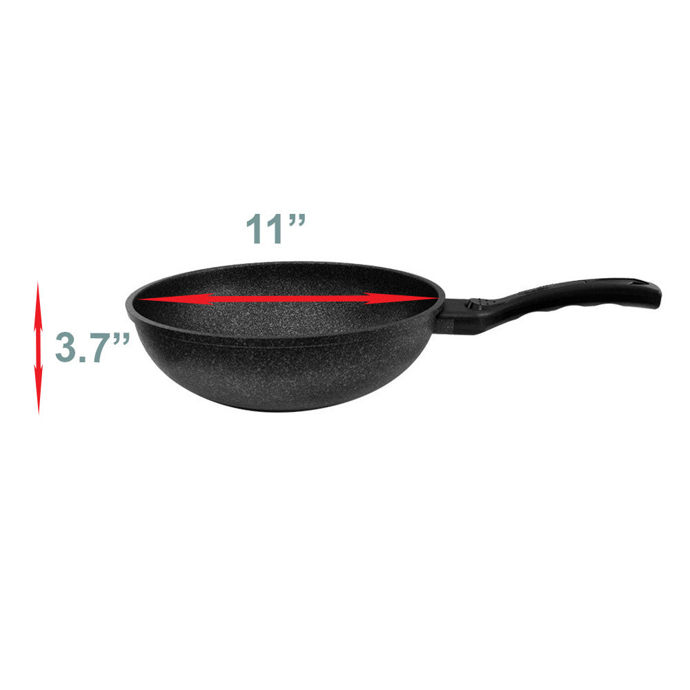 MADE IN KOREA Non-Stick Marble Wok Cooking Frying Pan Pot Gas Stove Burner Cookware