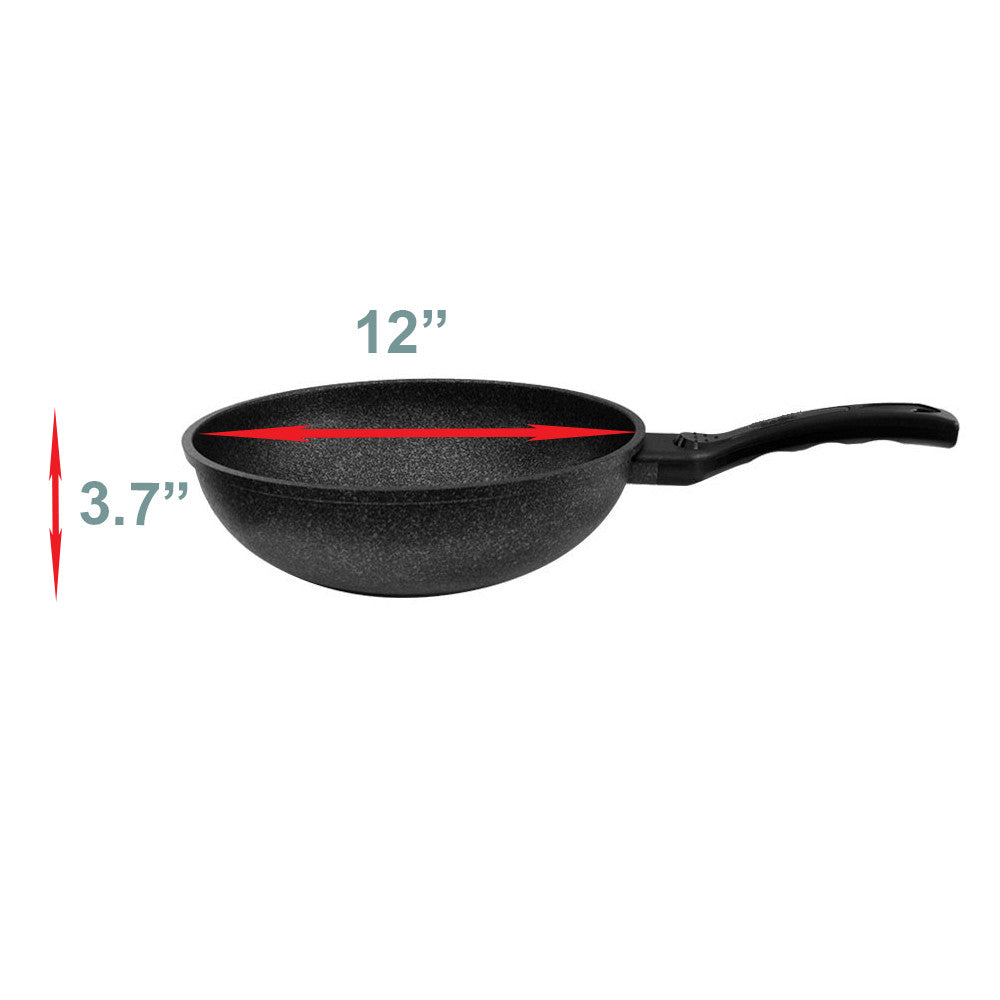 MADE IN KOREA Non-Stick Marble Wok Cooking Frying Pan Pot Gas Stove Burner Cookware