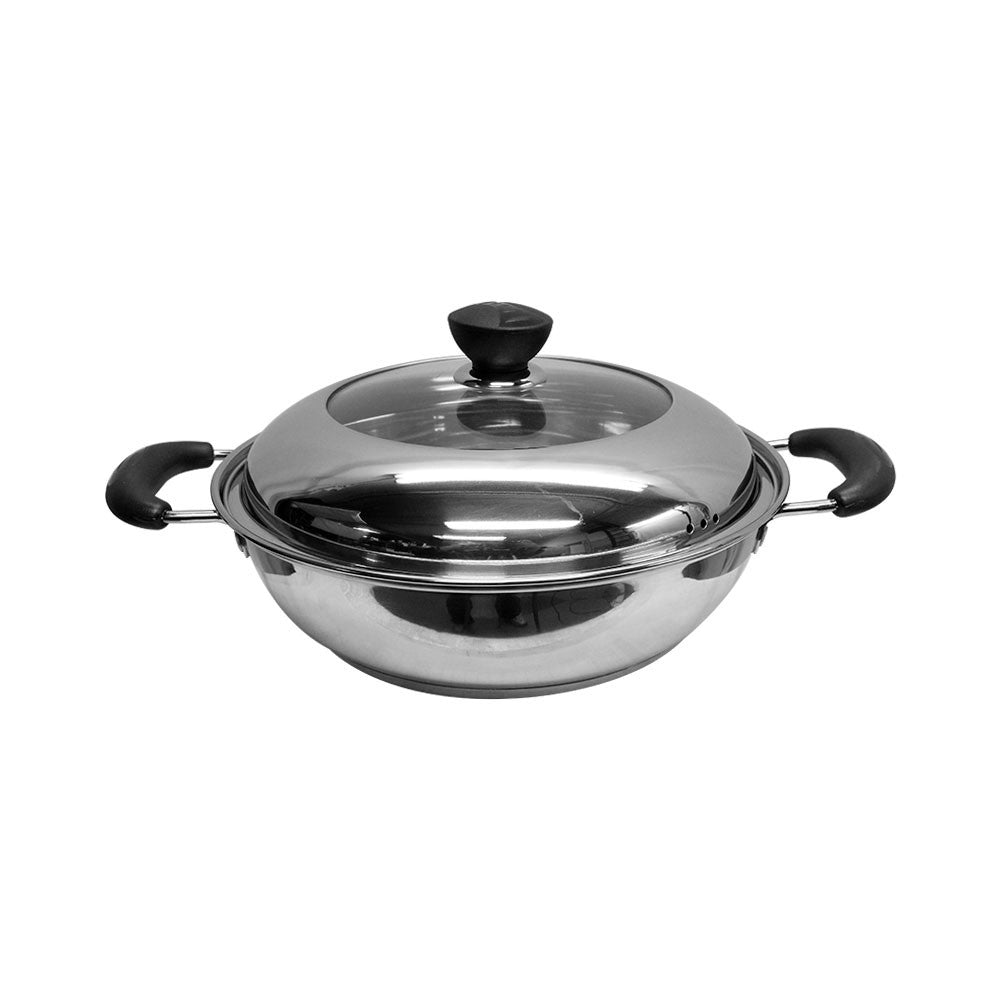 HOT POT Chafing Dish Pot Cookware Mirror Finish See Through Lid Pots and Pan
