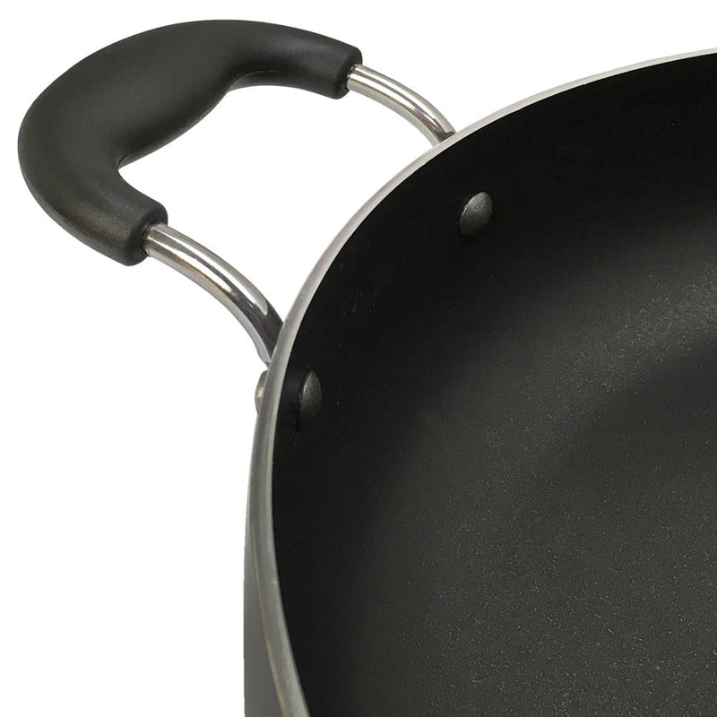 Aluminum Low Pot Cookware Deep Cooking Non Stick Coating Wide Wok Style