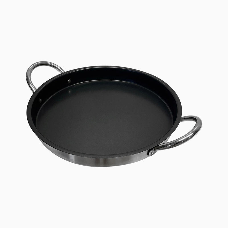 Round Stainless Steel Flat Comal Griddle Pan Grill Tray Cook Non-Stick