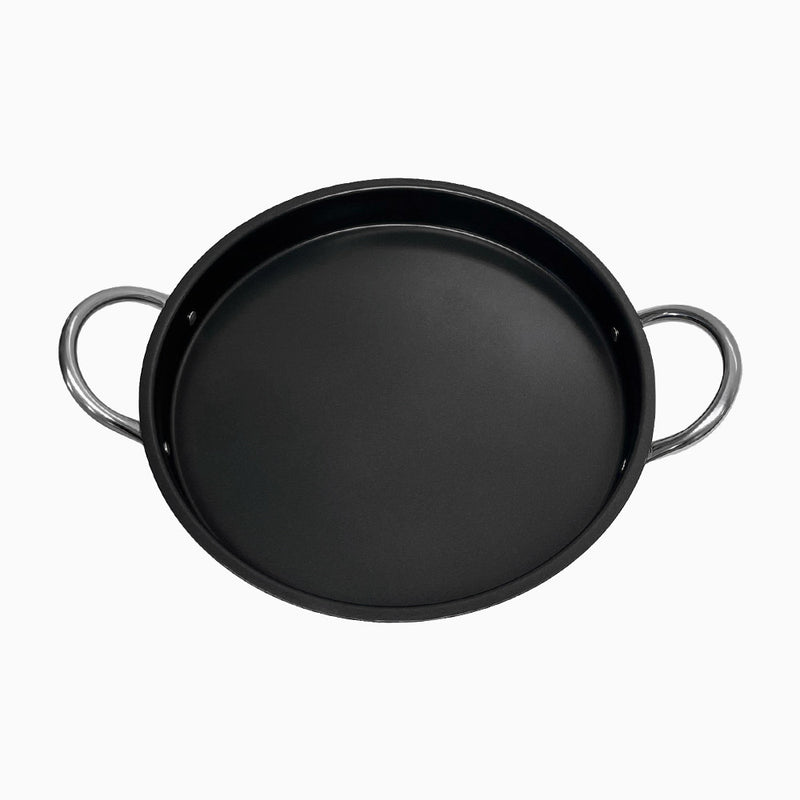 Round Stainless Steel Flat Comal Griddle Pan Grill Tray Cook Non-Stick