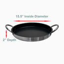 Round Stainless Steel Flat Comal Griddle Pan Grill Tray Cook Non-Stick