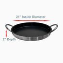 Round Stainless Steel Flat Comal Griddle Pan Grill Tray Cook Non-Stick