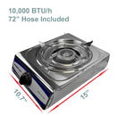 Propane Gas Burner Stainless Steel Stove Table Auto Ignition With Regulator Hose