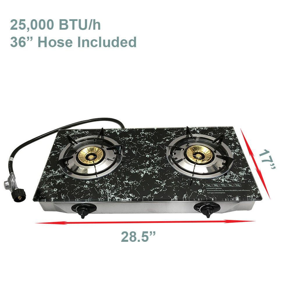 Propane Gas Burner Stainless Steel Stove Table Auto Ignition With Regulator Hose