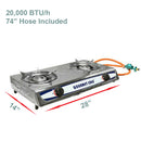 Propane Gas Burner Stainless Steel Stove Table Auto Ignition With Regulator Hose