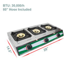 Propane Gas Burner Stainless Steel Stove Table Auto Ignition With Regulator Hose