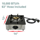 Propane Gas Burner Stainless Steel Stove Table Auto Ignition With Regulator Hose