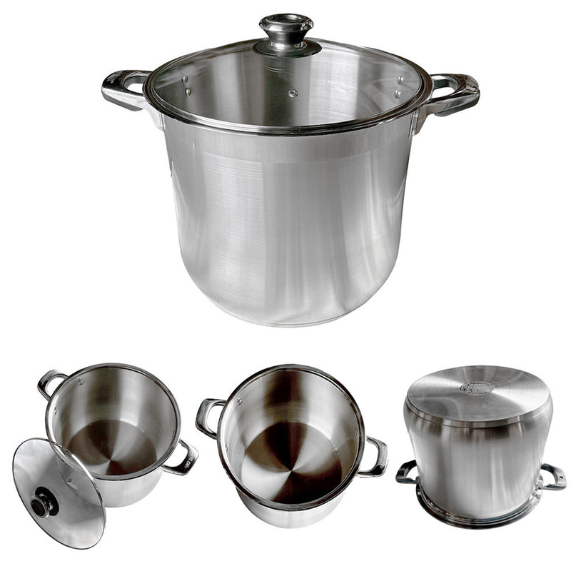 Stainless Steel Stockpot Cooking Pot Glass Lid Boiling Pot Cookware