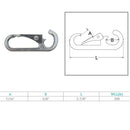 Marine Boat Stainless Steel T304 Spring Snap Open End 200 Lbs WLL Rig Lift Hook