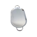 19" x 11-1/2" Stainless Steel Oval Serving Platter Ottoman Tray with Handles
