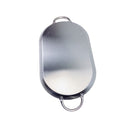 19" x 11-1/2" Stainless Steel Oval Serving Platter Ottoman Tray with Handles