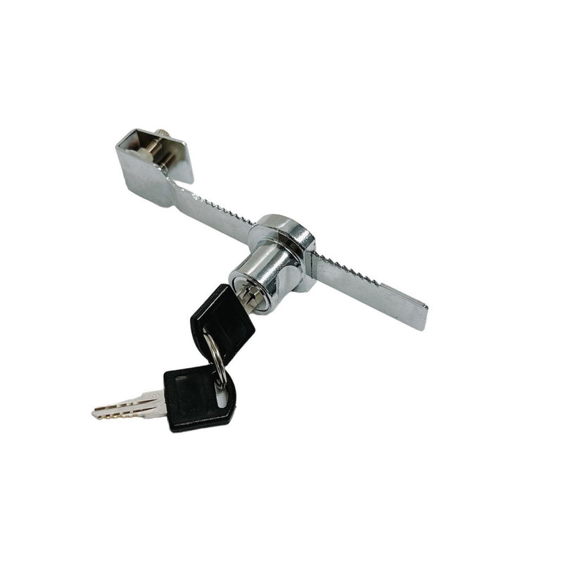 Chrome Keyed Alike Sliding Showcase Lock 2 Keys Security Sliding Case Lock