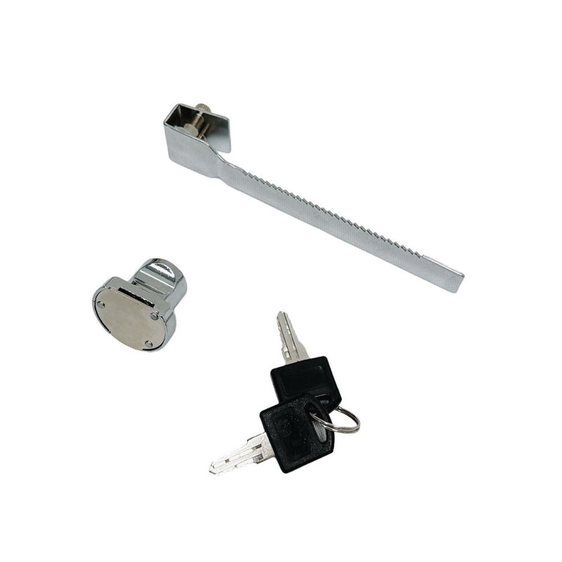 Chrome Keyed Alike Sliding Showcase Lock 2 Keys Security Sliding Case Lock