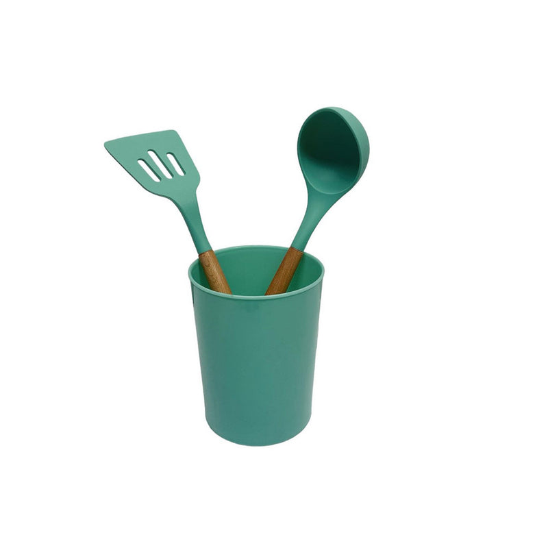 12 Pc Silicone Kitchen Utensil Set Spatula Spoon Pasta Tong Whisk - TURQUOISE