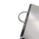 12" Stainless Steel Square Serving Platter Ottoman Tray Flat Pan with Handle