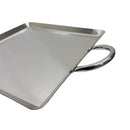 12" Stainless Steel Square Serving Platter Ottoman Tray Flat Pan with Handle