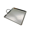 12" Stainless Steel Square Serving Platter Ottoman Tray Flat Pan with Handle