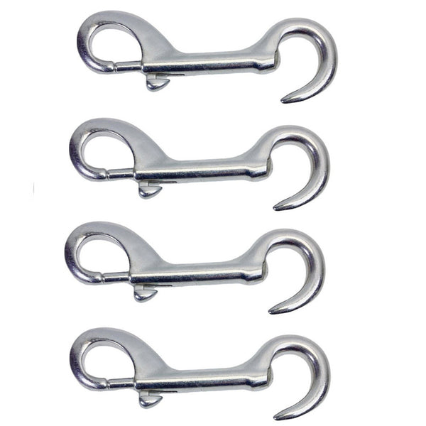 4Pcs Marine Boat Stainless Steel 5"L Bolt Snap Hook Open Eye Bolt Hook Snap Lock