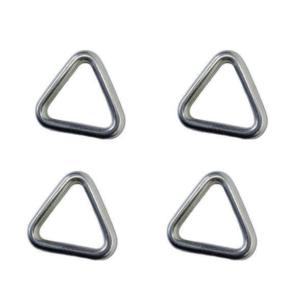 4 Pcs Marine Stainless Steel 3/16" x 1" Triangle Ring Formed Welded 500 Lbs WLL