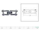 Marine Stainless Steel 1/4" JAW JAW Swivel Shackle Anchor Connector Flush Pin