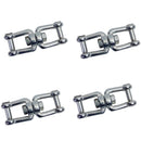 4 Pcs Stainless Steel 1/4" JAW JAW Swivel Shackle Anchor Connector Flush Pin