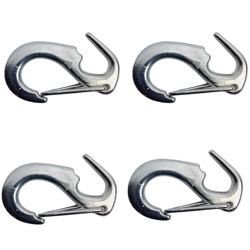 4 Pcs Marine Stainless Steel T316 2-1/2''L Wire Lever Open End Snap 280 Lbs WLL