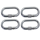4Pcs Marine Stainless Steel 1/4" Oval Snap Spring Hook With Lock Nut 250 Lbs WLL