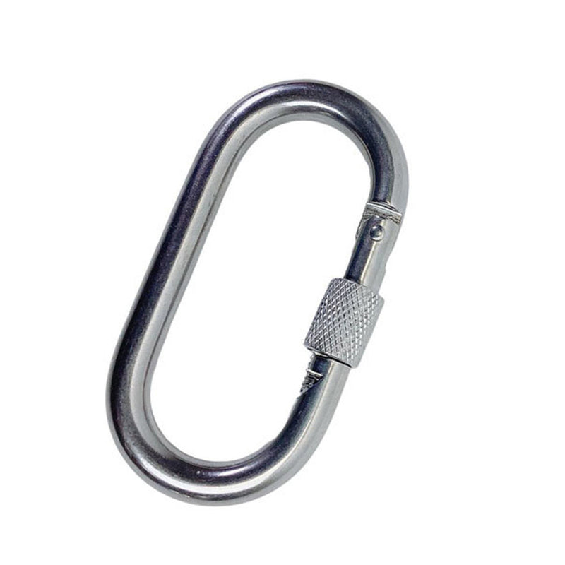 4Pcs Marine Stainless Steel 3/8" Oval Snap Spring Hook With Lock Nut 600 Lbs WLL