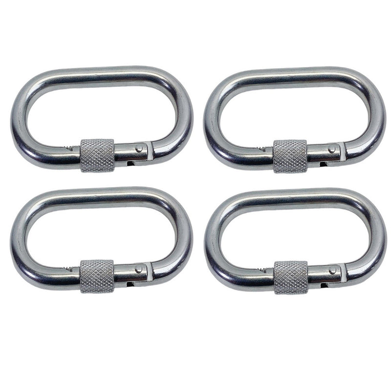 4Pcs Marine Stainless Steel 7/16" Oval Snap Spring Hook With Lock Nut 800 Lb WLL