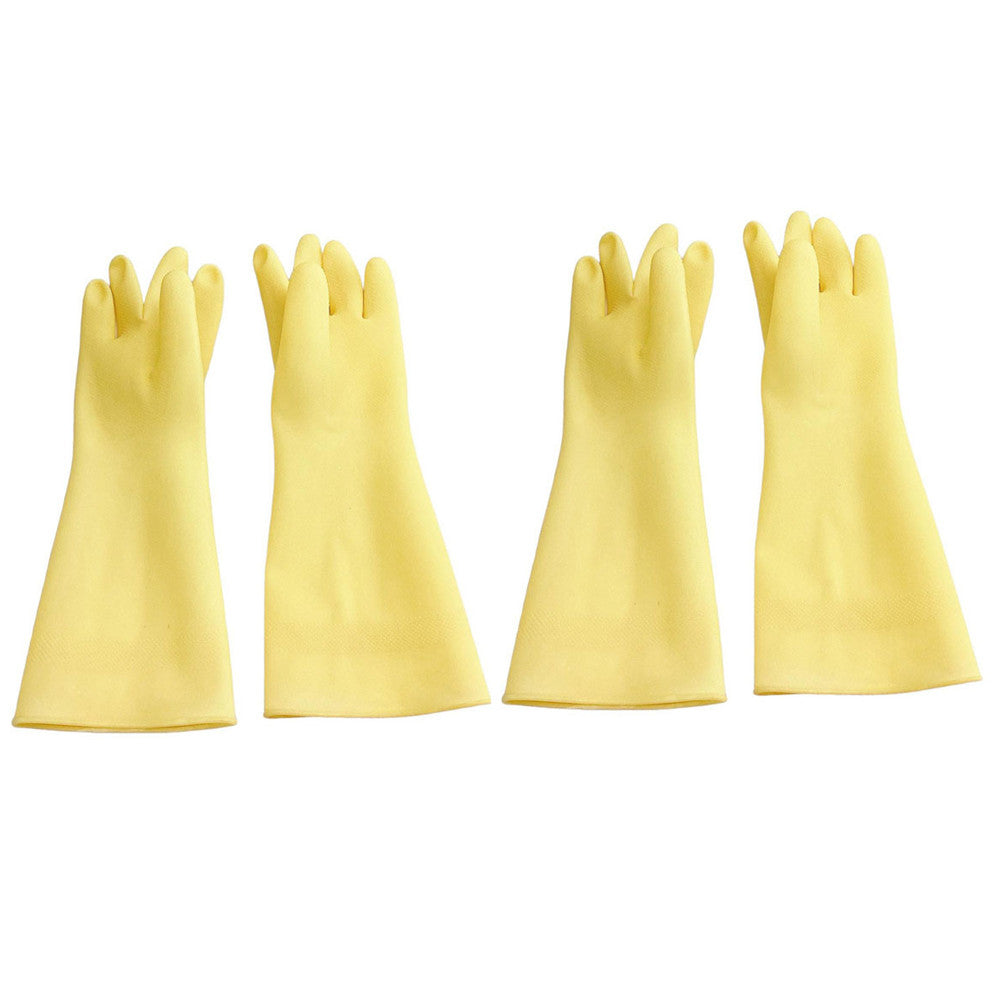 13-1/2" Natural Latex Rubber Work Gloves Fishery Dishwashing Gloves Anti-Slip Cleaning Gloves