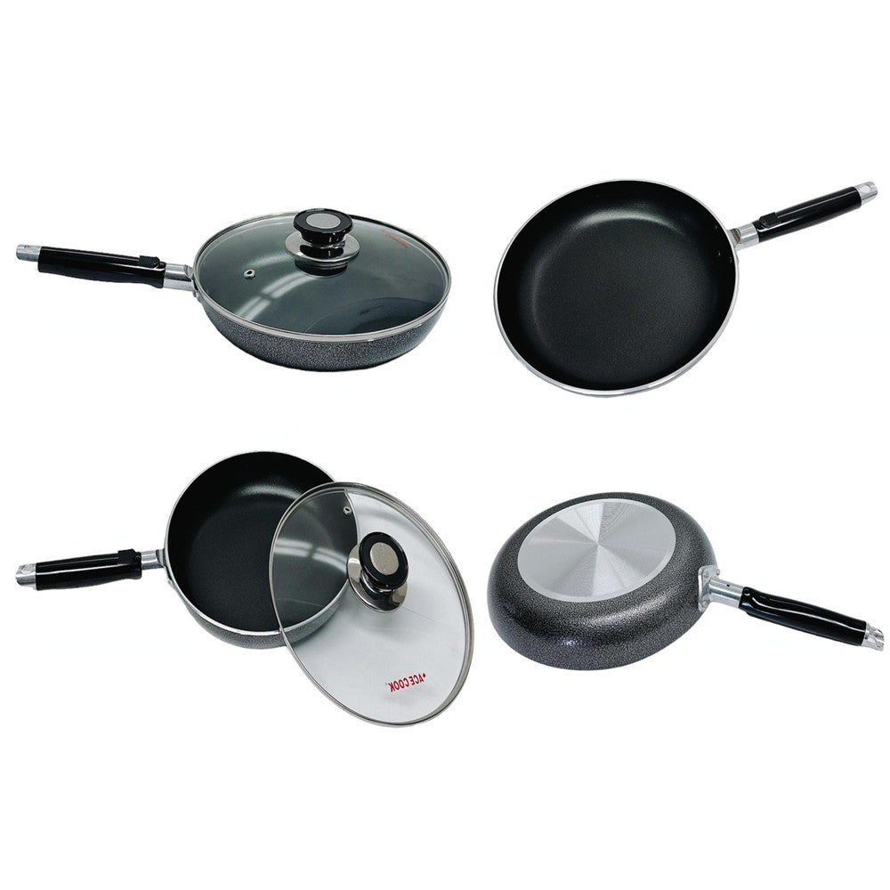 Non-Stick Saute Frying Pan Fry Wok With Lid