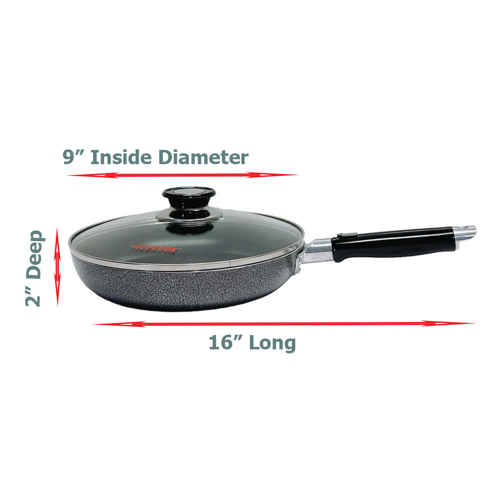 Non-Stick Saute Frying Pan Fry Wok With Lid