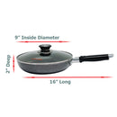 Non-Stick Saute Frying Pan Fry Wok With Lid