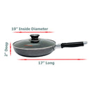 Non-Stick Saute Frying Pan Fry Wok With Lid