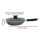Non-Stick Saute Frying Pan Fry Wok With Lid