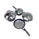 7 Pc Marble Coating Pan Pot Cooking Set Fying Pan Non-Stick Cookware Pot And Pan