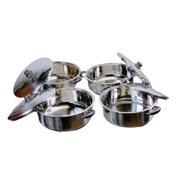 4 Pc Stainless Steel Cooking Pot Stock Pot Set 8QT/10QT/12QT/14QT Boiling Pot Cookware Pot