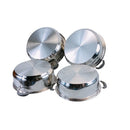 4 Pc Stainless Steel Cooking Pot Stock Pot Set 8QT/10QT/12QT/14QT Boiling Pot Cookware Pot