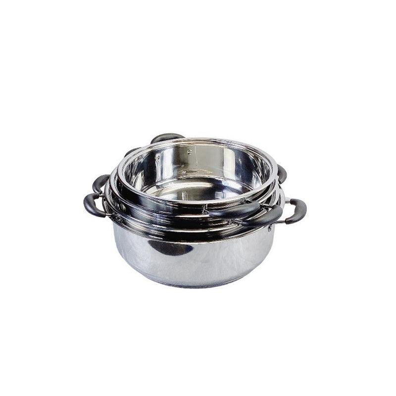 4 Pc Stainless Steel Cooking Pot Stock Pot Set 8QT/10QT/12QT/14QT Boiling Pot Cookware Pot