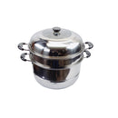 12.5"(32cm) Stainless Steel Steam Pot 2 Tier Multi-Layer Stack Steam Pot Boiler