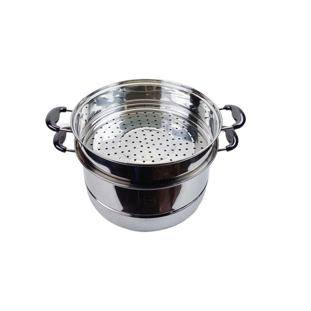 12.5"(32cm) Stainless Steel Steam Pot 2 Tier Multi-Layer Stack Steam Pot Boiler