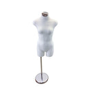 Cream Women Torso Form Neckblock Mannequin Adjustable Height Stand 32-1/2" Bust