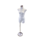 Cream Women Torso Form Neckblock Mannequin Adjustable Height Stand 32-1/2" Bust