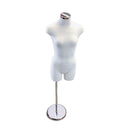 Cream Women Torso Form Neckblock Mannequin Adjustable Height Stand 32-1/2" Bust