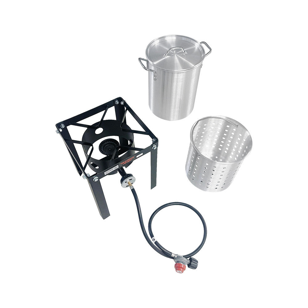 30 Qt Aluminum Turkey Fryer Pot Portable Gas Burner Outdoor Cooking Fr