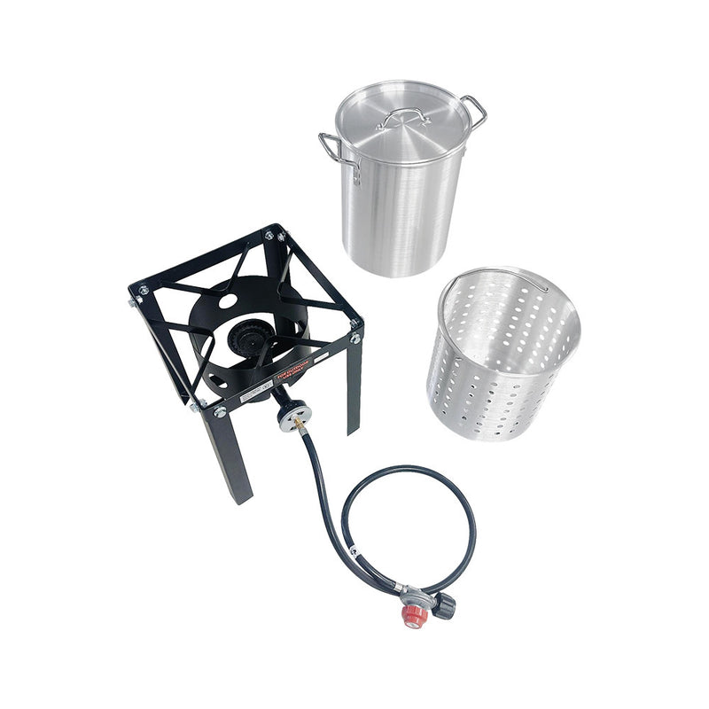 30 Qt Aluminum Turkey Fryer Pot Portable Gas Burner Outdoor Cooking Frying Pot
