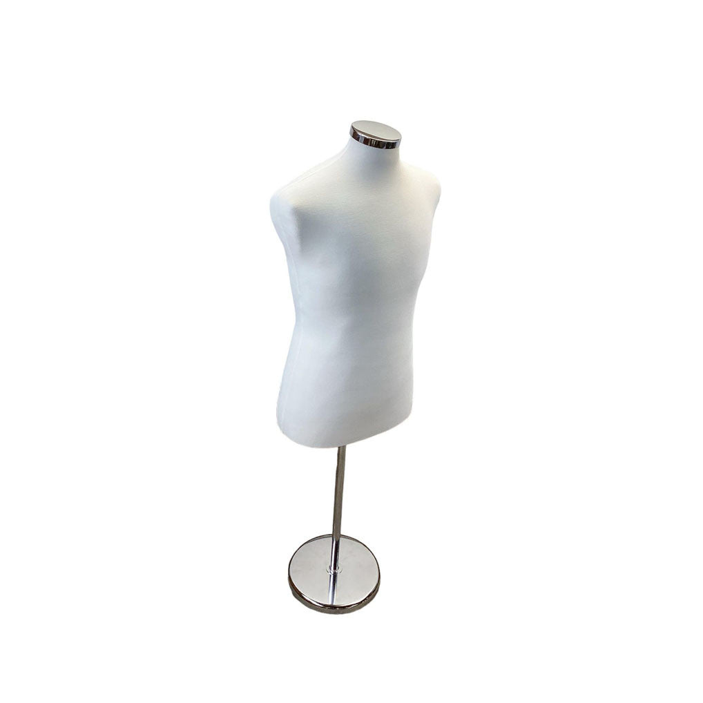 Cream Coat Form & Neckblock Mannequin Adjustable Height Stand 39" Bust 35" Waist