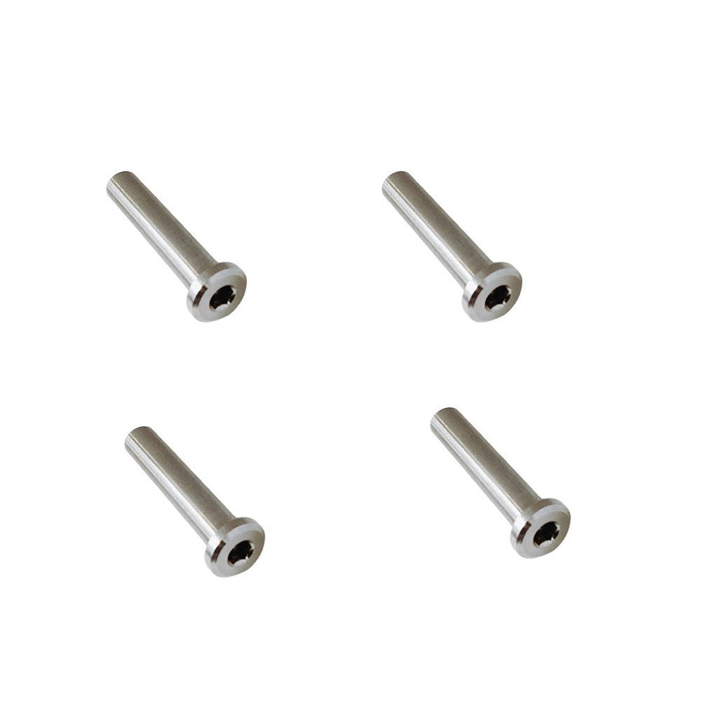 4 Pcs Stainless Steel 1/4" Slimeline Flat Head Receiver Swageless Terminal